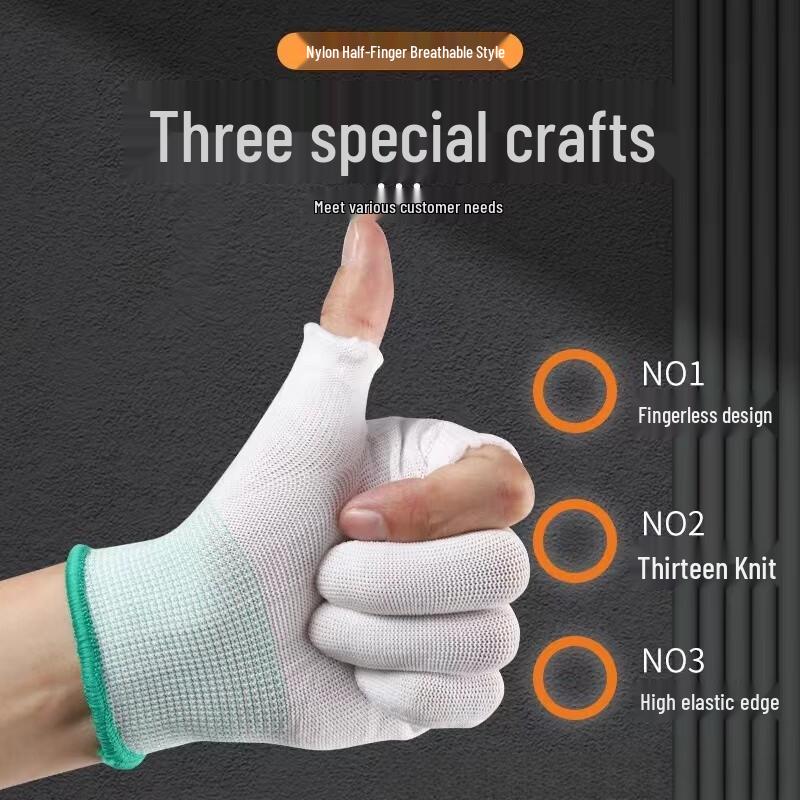 Gray Doctor Thin Non-Slip Coated Nylon Work Gloves (12 Pairs)