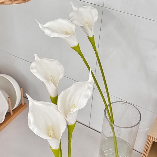 Künstliche Calla-Lilie Weiß Real Touch Kunstblume für Hochzeit Brautparty Party Zuhause Innen Dekoration