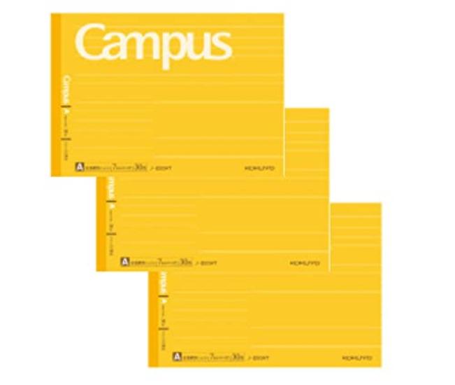 KOKUYO Campus Notebook Ruled Set of 3 (Dotted Lines) (Half Size) A-ruled, No. 293AT,