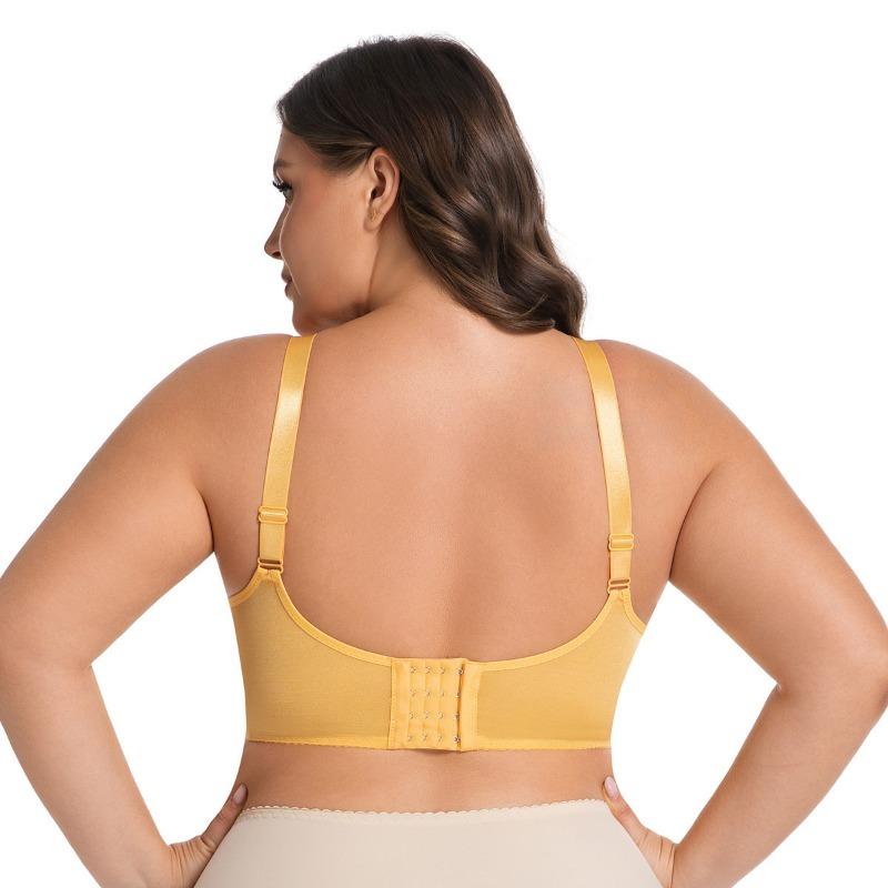 Plus Size Women Ultra Thin Breathable Sexy Lace Memory Wire Cotton Free Adjustable Underwear