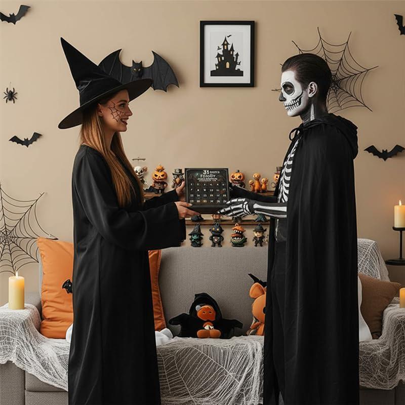 31 Nights Of Fright Halloween Countdown Box - 2025 Advent Calendar With 31 Spooky Figurines, Horror Collectible