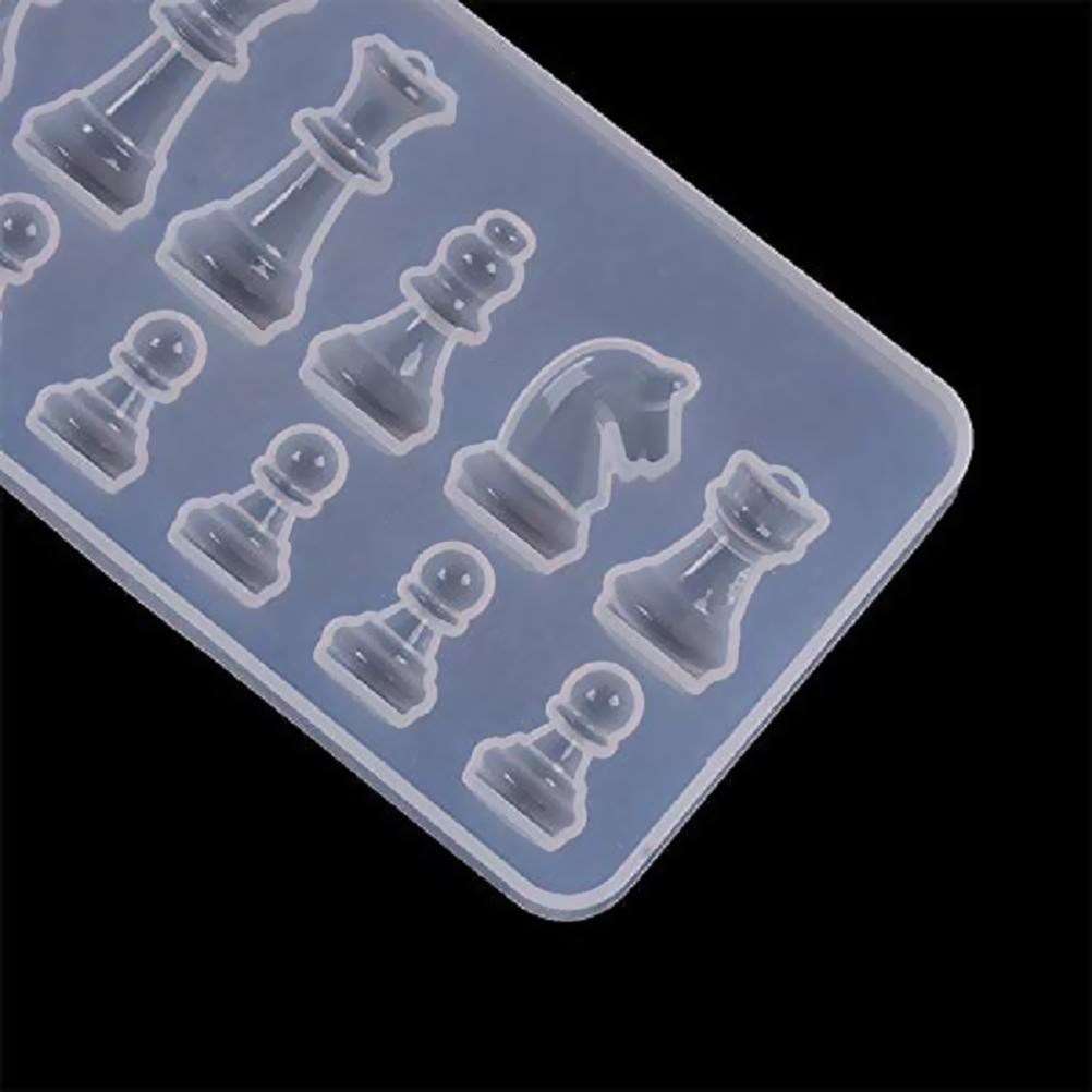 Chess Board Resin Mold Set Chess Pieces Silicone Mold Chess Board Epoxy Casting Mold for DIY Art
