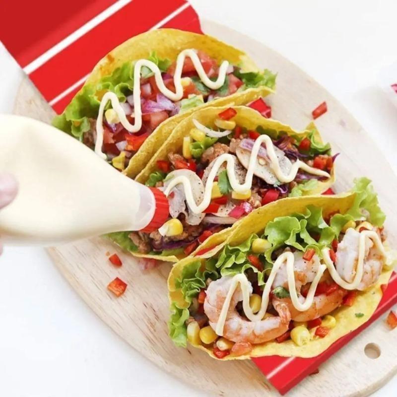Wave Shape Plastic Taco Holder Stand, Mexican Taco Shell Display Rack, Food Storage Tray Holder for Home Kitchen Restaurant Tableware