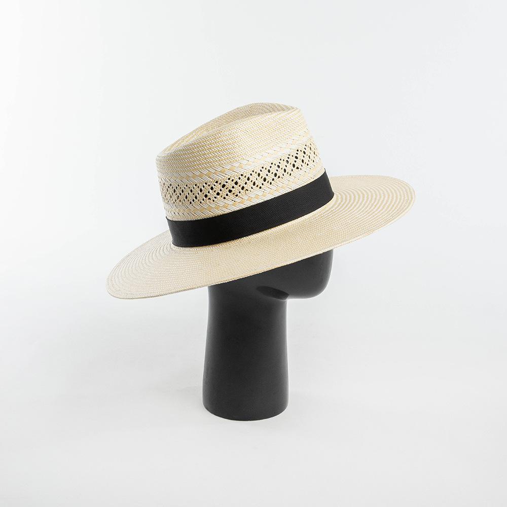 European and American style fashion casual bow high-end paper hand-woven hollow jazz hat outdoor sunscreen sunshade straw hat