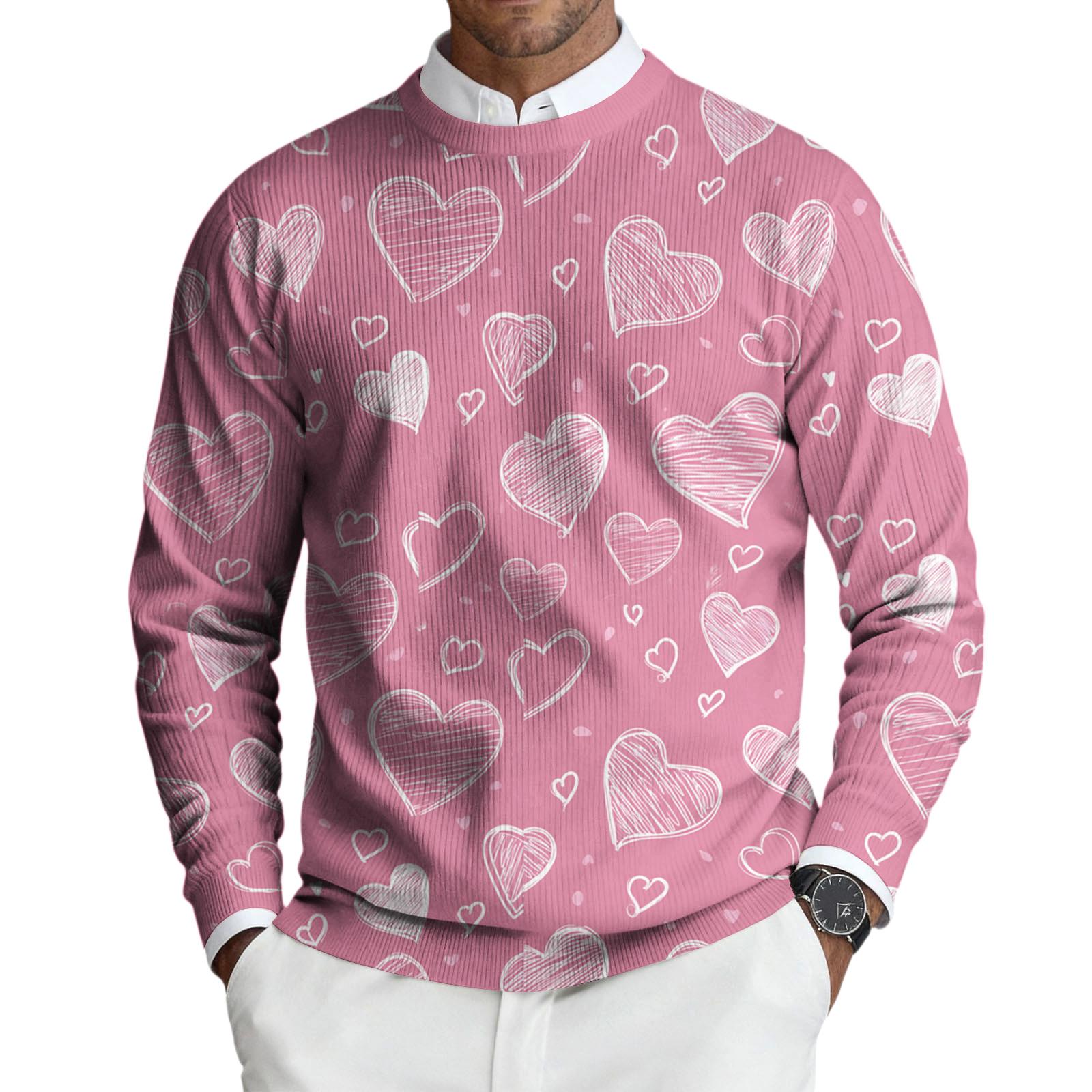 

Мужской пуловер с круглым вырезом, длинными рукавами и рубчатой вязкой XL арбуз красный