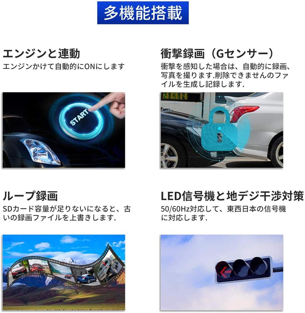 Dash Camera, 4K Front and Rear Camera, 5 Megapixels, 170° Wide Viewing Angle, SONY