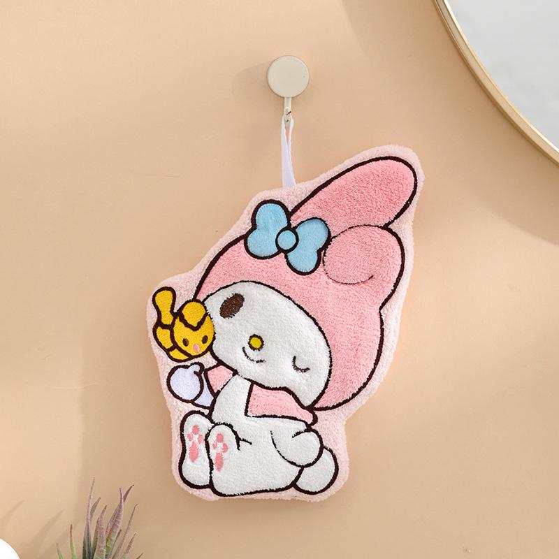 Cute Cartoon Quick-Dry Hanging Towel - Thickened Coral Fleece for Kitchen & Bathroom Use