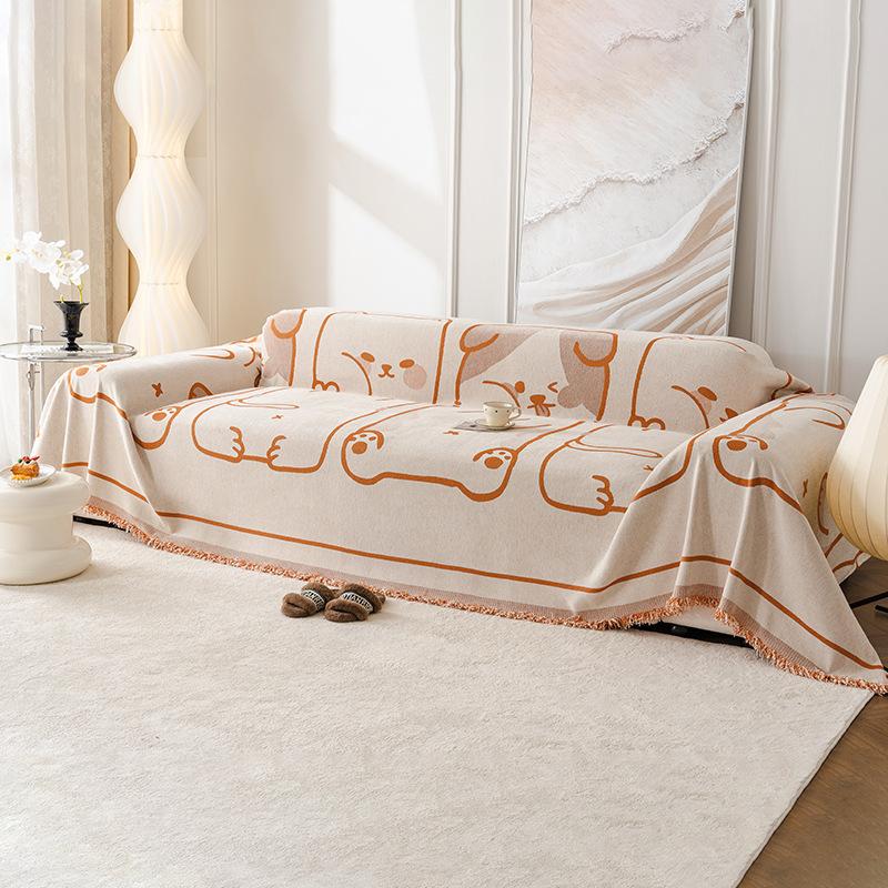 Nordic Simple Chenille Sofa Cushion Full Cover Cloth Towel Four Seasons Universal Non-Slip Sofa Cover Anti-Cat Scratch Cloth Blanket