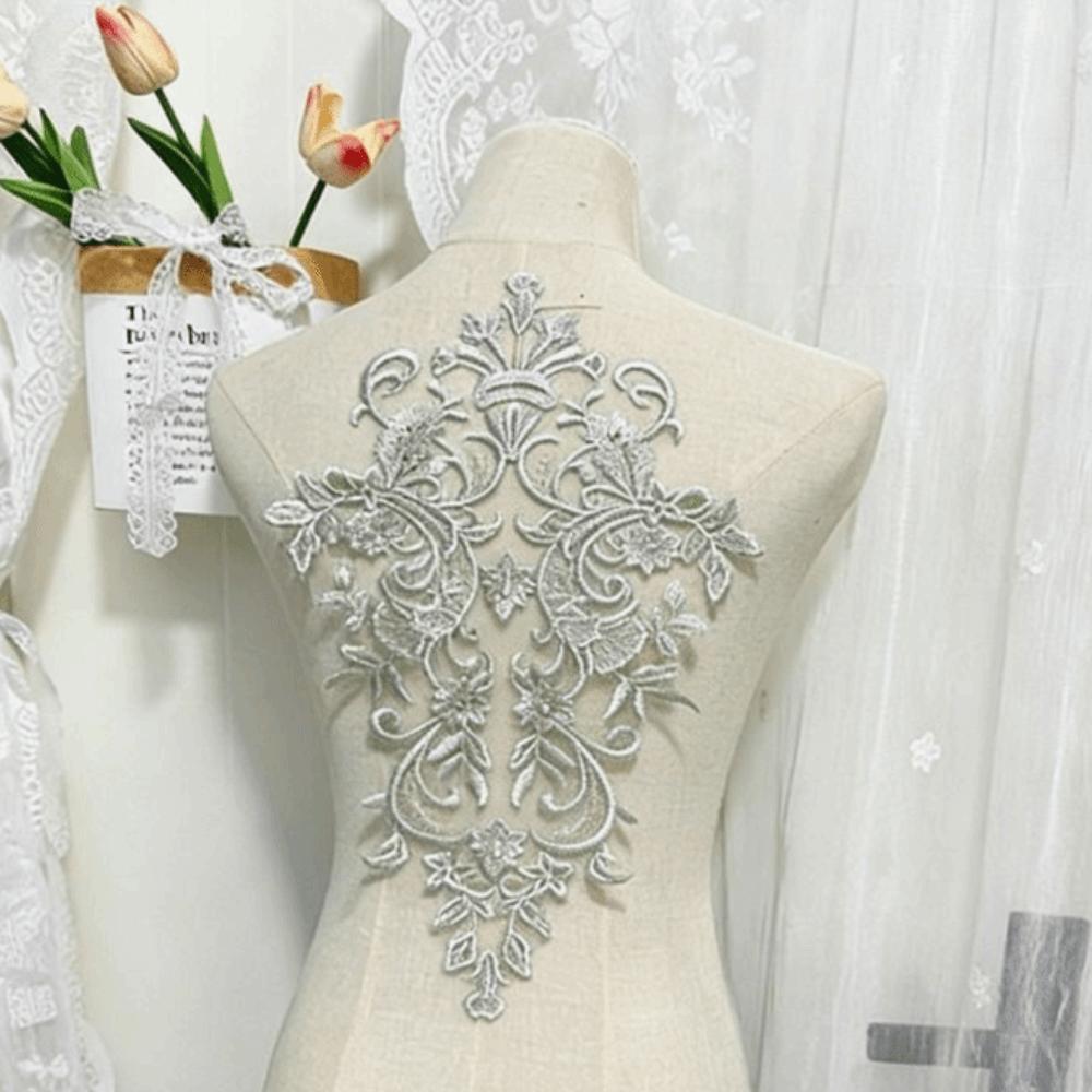Handmade Flower Embroidery Applique Gorgeous Trim Clothing Accessories Fabric Applique Embroidery Flowers Patches Evening Dress