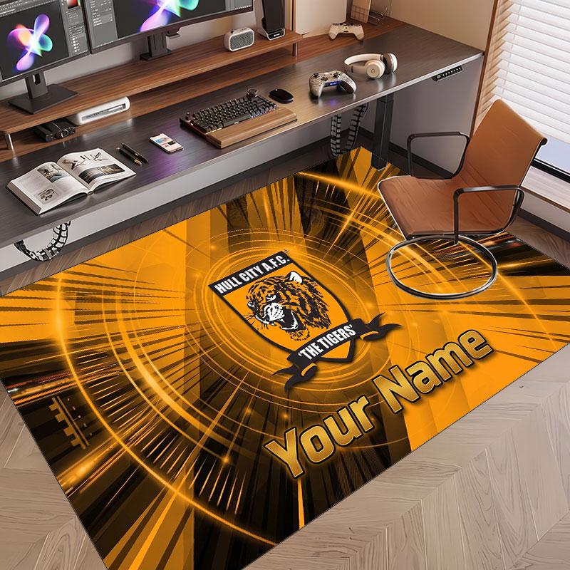 Custom Rug Hull FC Pattern Print Name Text Soft Non‑Slip Floor Carpet for Home Indoor Decoration