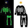 Kids Halloween Skeleton Costume Set Glow In Dark Boys Girls Cosplay Pants Sets Children Funny Trick Or Treat Party Clothes