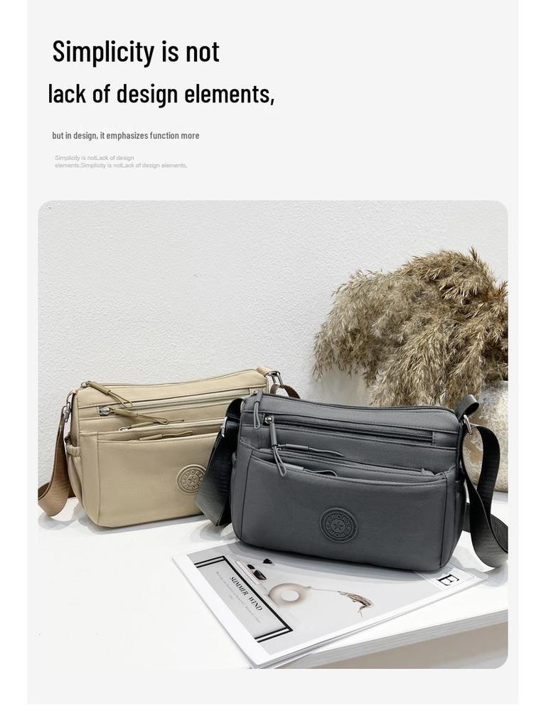 2026 Women's Multi-Pocket Oxford Shoulder Bag: Stylish, Layered, and Simple Crossbody for Casual Commuting