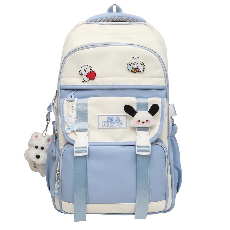 

Сумка для младшей школы, женский, большой вместимости, легкий рюкзак синий