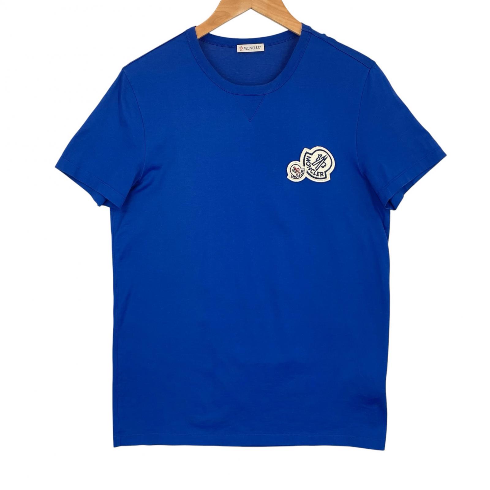 

MONCLER S MENS Short Sleeve T-shirt Blue Authentic Model C-SCOM-19-26 S синій