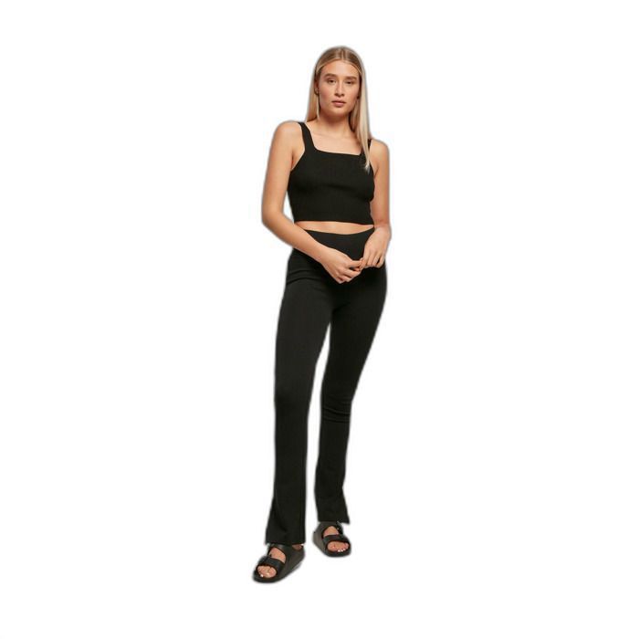 Women's Urban Classics GT High-Waisted Split Leggings - Black - 4XL
