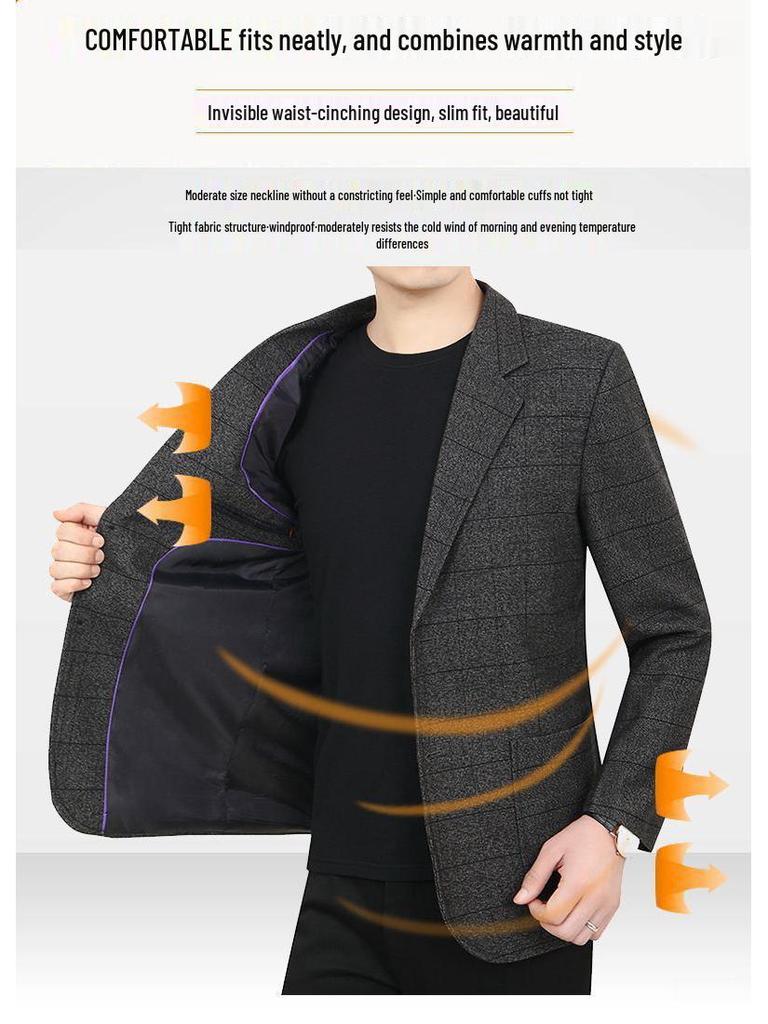 Herren Dicke Herbst/Winter Business Casual Sakko für Männer mittleren Alters