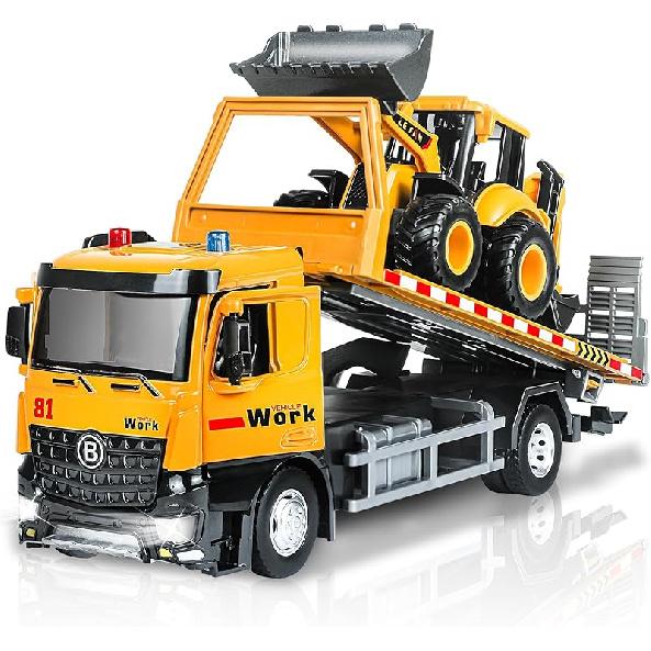 Dump Truck Toy, Large Dump Trucks Metal Cab, Big Construction Trucks with Lights and Sounds, Construction Vehicle Toys, Kids Birthday Xmas Gifts