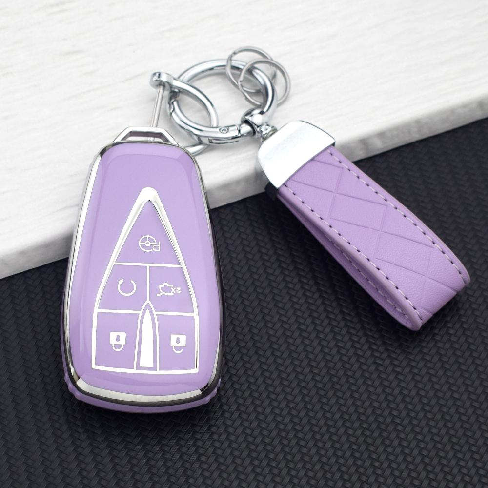 Anti-Scratch Key Cover For Changan Cs75 Plus Cs55 Plus Cs35 Plus Unit Unik Oshan X7 X5  Tpu 3/4/5 Buttons Car Key Case Keychain