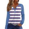 Women's T Shirt Print Button Long Sleeve Daily Weekend Fashion Basic V- Neck Regular Top