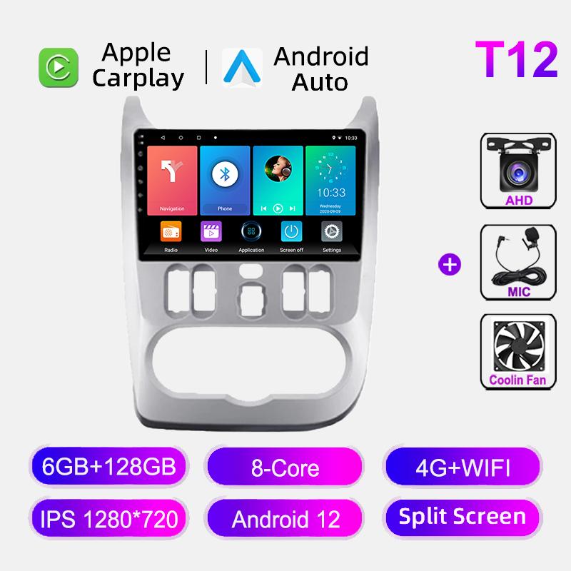 Autoradio für Renault Logan Sandero 2009-2015 für Dacia Duster 2010-2017 für Lada Largus 2012-2020 GPS Navi Multimedia-Player