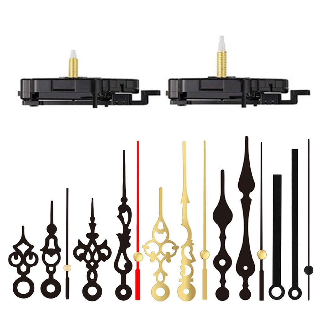 2 Pack Jump Second Quartzs Pendulum Clock Movement Mechanism Kits with Clock Hand Set for Clock Repair Replacement Parts