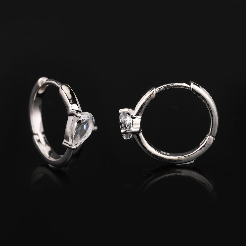 White Topaz Pear Earrings 925 Sterling Silver Rhodium Fine Jewelry Gift for Her
