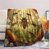 1Pc Cartoon Print Flannel Blanket, High Quality Comfortable for All Seasons, Home Decor, Warmth and Comfort, Perfect for Christmas Birthday Gift