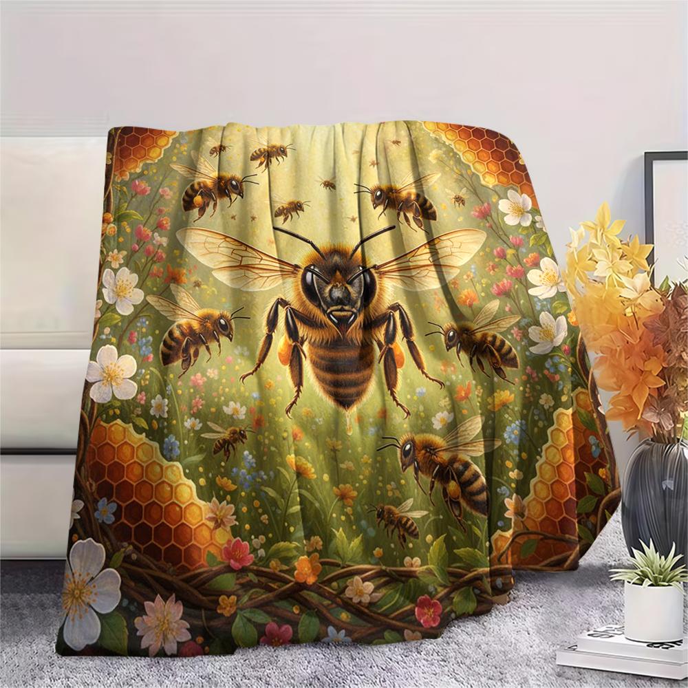 1Pc Cartoon Print Flannel Blanket, High Quality Comfortable for All Seasons, Home Decor, Warmth and Comfort, Perfect for Christmas Birthday Gift