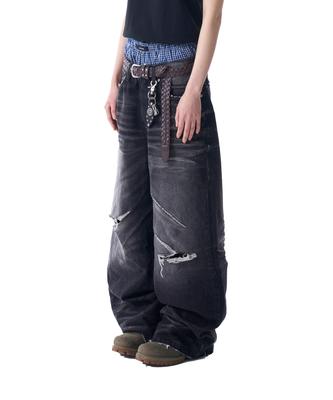 AAKAM Vtg Embo Washed Denim Pants (Black)