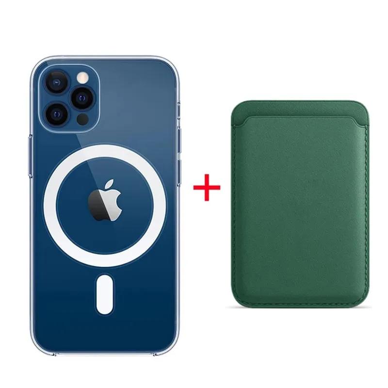 Strong Magnetic Card Holder Wallet Macsafe Case For For Iphone 16 1 14 13 12 Mini 11 Pro Max 7 8 X XS Mag Safe Clear Cover