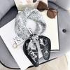 Retro plant flower printing silk scarf, high-end simulation silk 70 small square scarf, gift for girlfriends