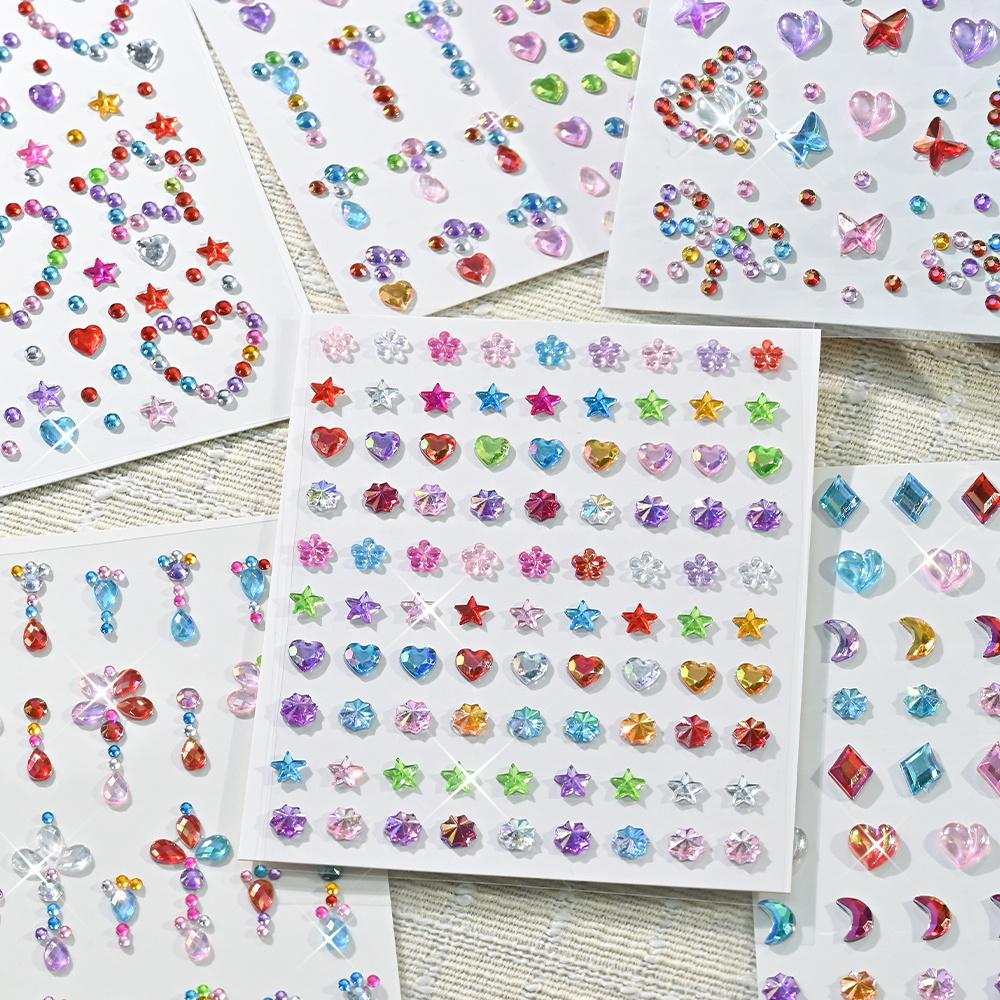 

4pcs assorted colored face gem and body jewelry rhinestone stickers 1600*900*700MM