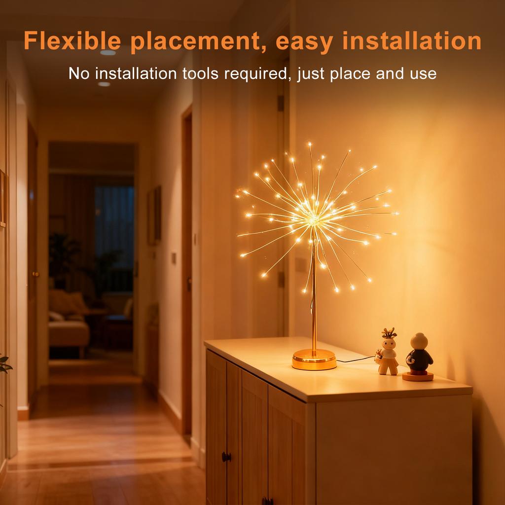 Mini Table Starburst Lights USB/Battery Christmas LED Star Light LED Twinkle Table Light for Home Party & Holiday