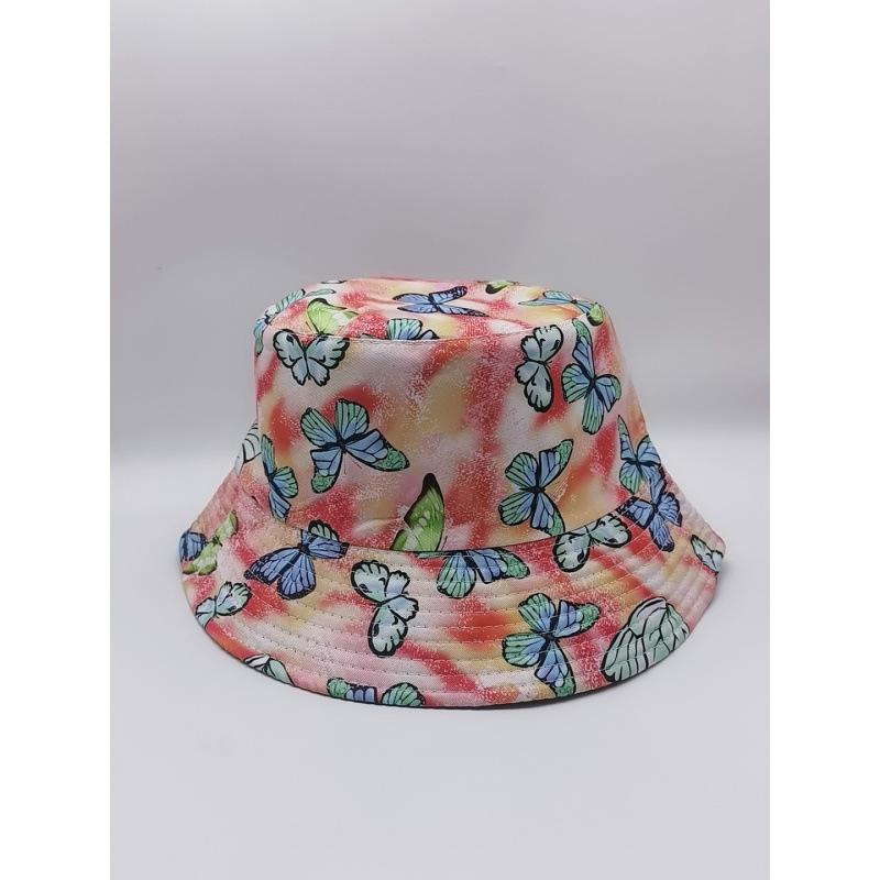 New printed pattern bucket hat printed trendy brand sun hat sun hat men's and women's seaside sun protection hat