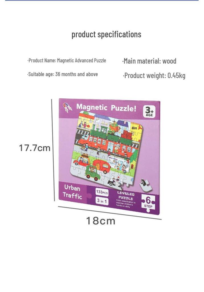 Magnetic Puzzle for Toddlers: Early Educational Toy for Ages 1-6, Boys & Girls