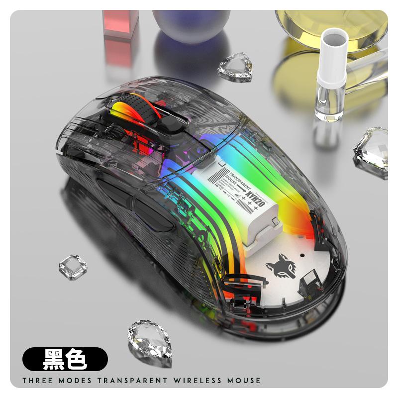 XYH20 Light-emitting Wireless Bluetooth the Third Mock Examination Transparent RGB Mechanical Game Video Game Mute Mouse