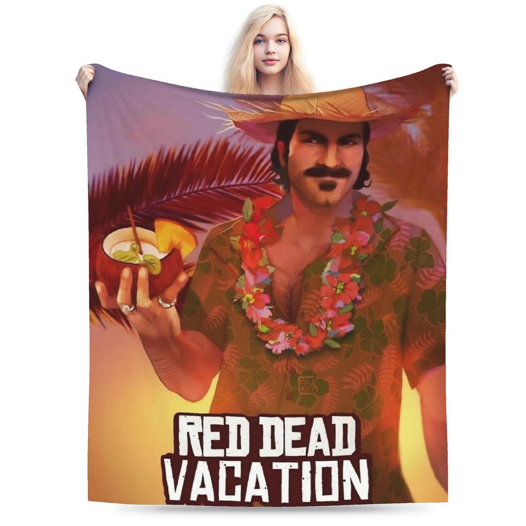 Arthur Morgan Baby Mädchen Gestrickte Decke Flanell RDR2 Spiel Super Warme Überwurfdecke für Draußen Reisen Schlafzimmer Steppdecke