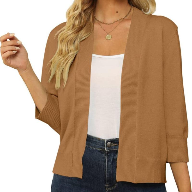 

IHUASU Женская мода вязаный кардиган туника тонкий вязаный топ XL дубильная кора