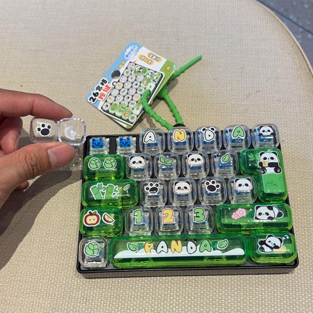 Cute Design Mini Keyboard Pendant 26-Key Keyboard Keychain Decompression Button Toy Children's Bag