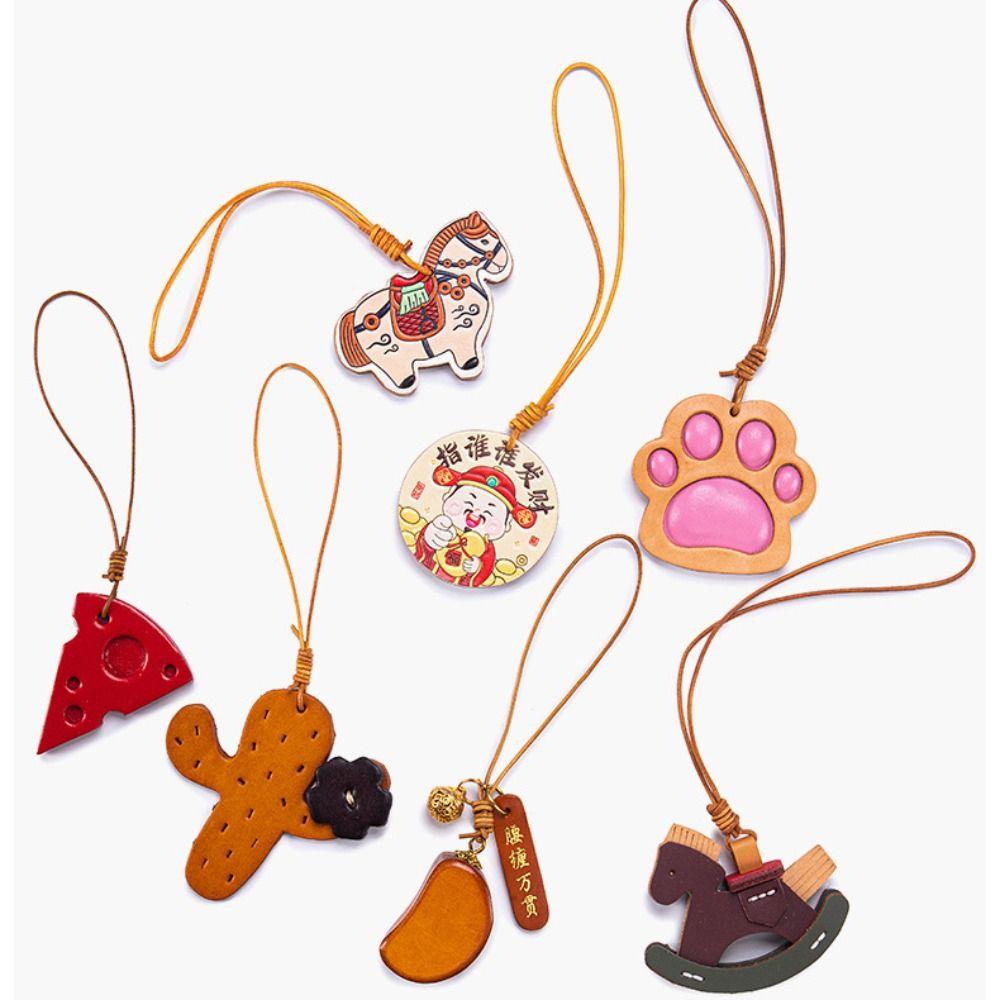 

Hanger Pu Leather Pendant Cat s Paw Bag Pendant Trendy Leather Keychain Men Style 11