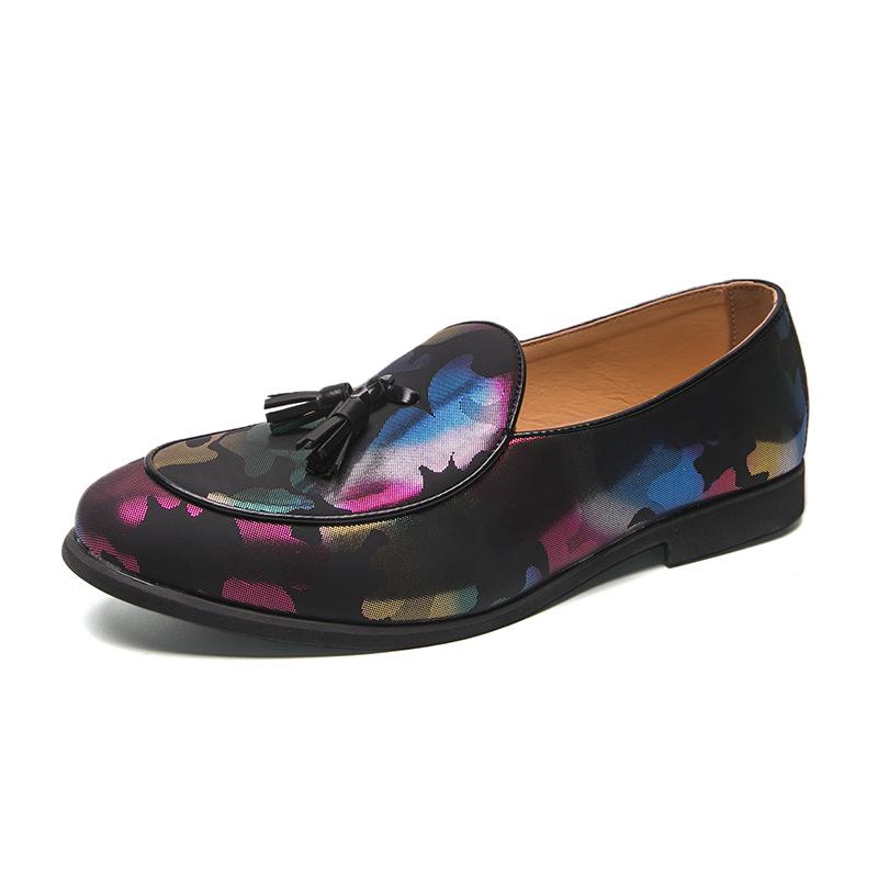 Men s New Style Leather Loafers - Trendy Slip-on Bean Shoes 44