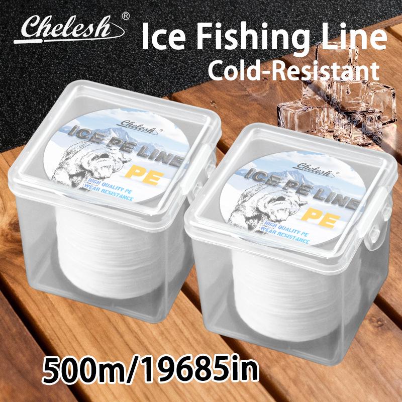 PE High Tensile Strength Winter Ice Fishing Line - 500m, Bite-Resistant Fishing Tackle.