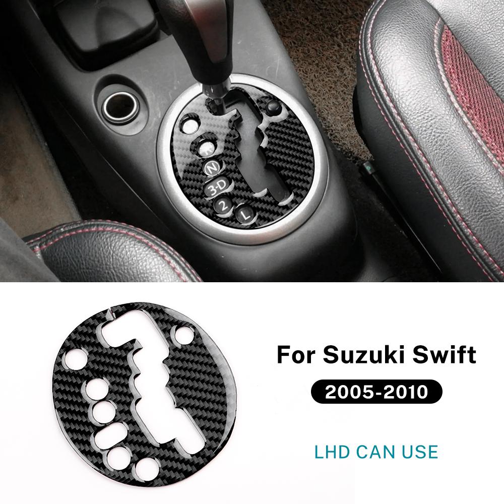 Real Soft Carbon Fiber Sticker For Suzuki Swift ZC31S 2005 2006 2007 2008 2009 2010 LHD RHD Car Gear Shift Inner Panel Trim. For LHD Black Carbon