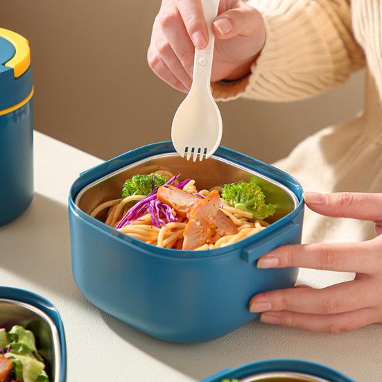 Edelstahl-Lunchbox Mit Suppenschüssel – Stapelbar, Auslaufsicher & Stylisch