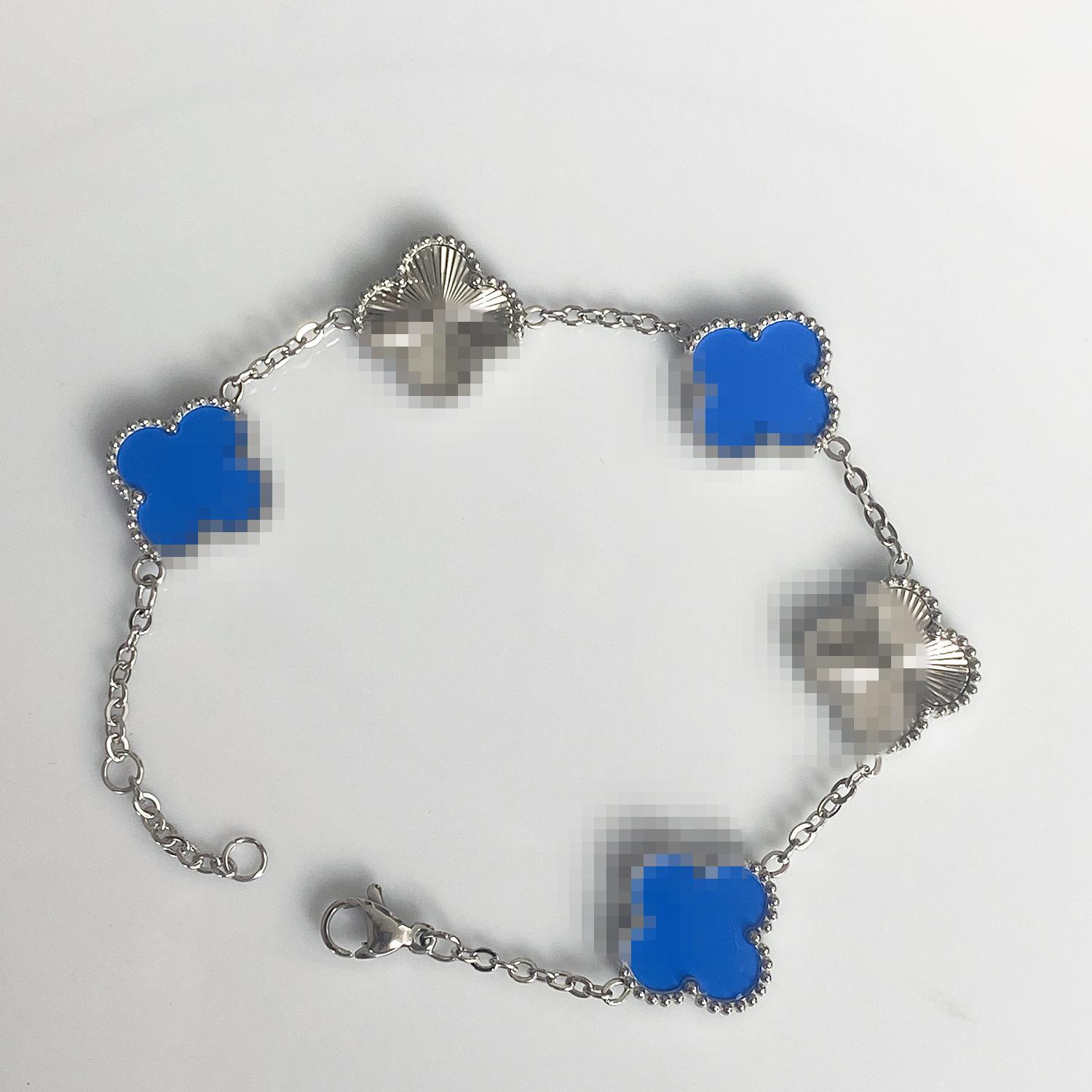 

Браслет 15 мм Пять цветов Лазерный браслет 18К Браслет Четырехлистный клевер Женский браслет