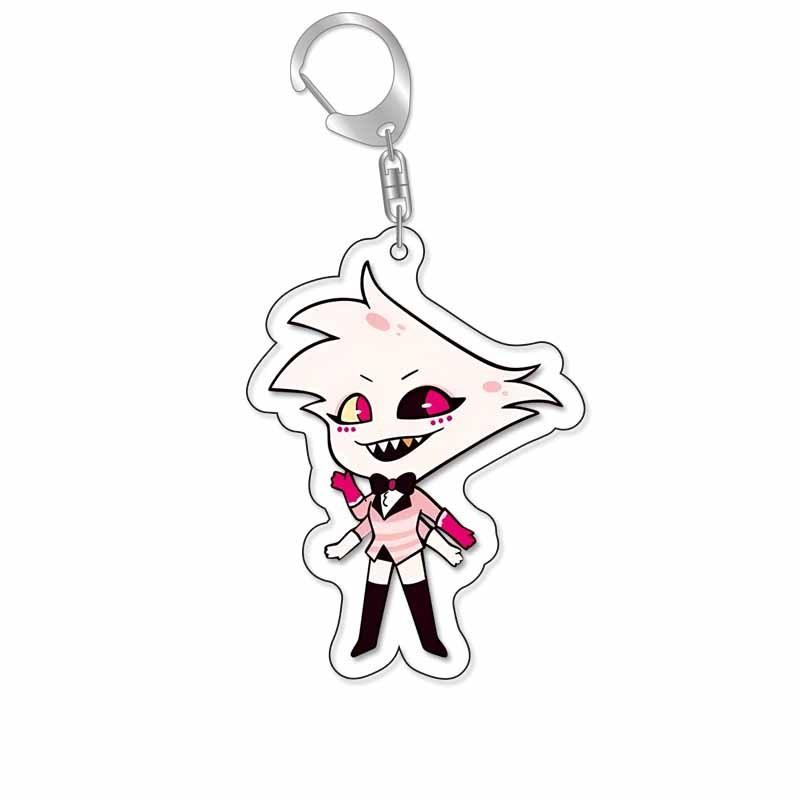 

5Cm Acrylic Keychain for Hazbin Hotel Charlie Vaggie Ad Alastor 3 Vees Bag Decoration Pendant Student Backpack Pendant Gift 1pcs