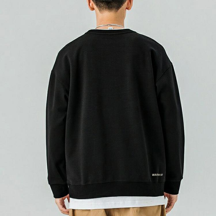 Li-Ning Solid Color Crew Neck Pullover Sweatshirt Unisex Sweatshirt Black AWDT615-1