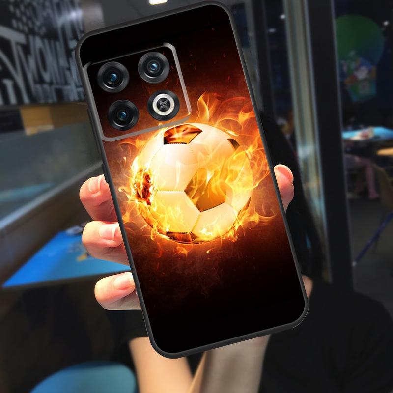 Fire Football Soccer Ball Funda For OnePlus 12R 13 R 12 11 9 10 Pro 8T 9RT 10T OnePlus Nord 4 CE 2 3 Lite N20 N30 Case