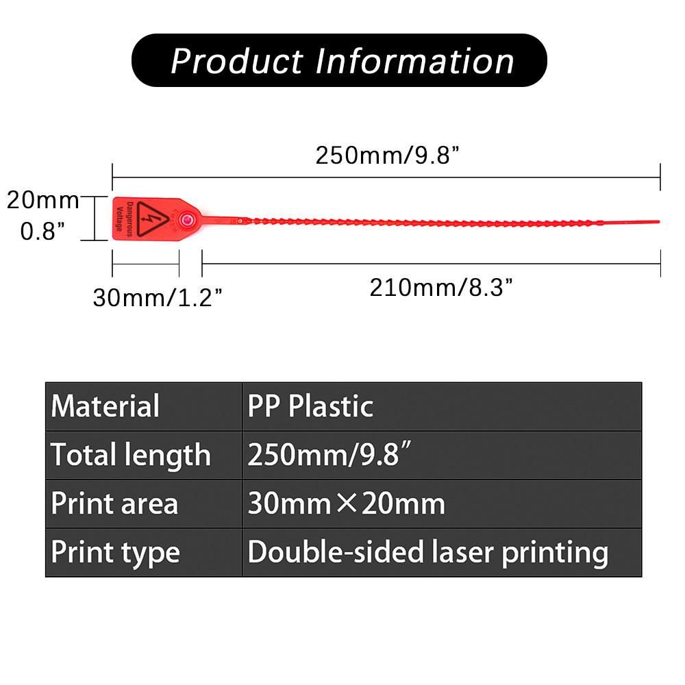 100 Stück Kabelbinder Gefahr Hochspannungsschild Kunststoff Sicherheitssiegel Warnschild HV Sicherheitszeichen