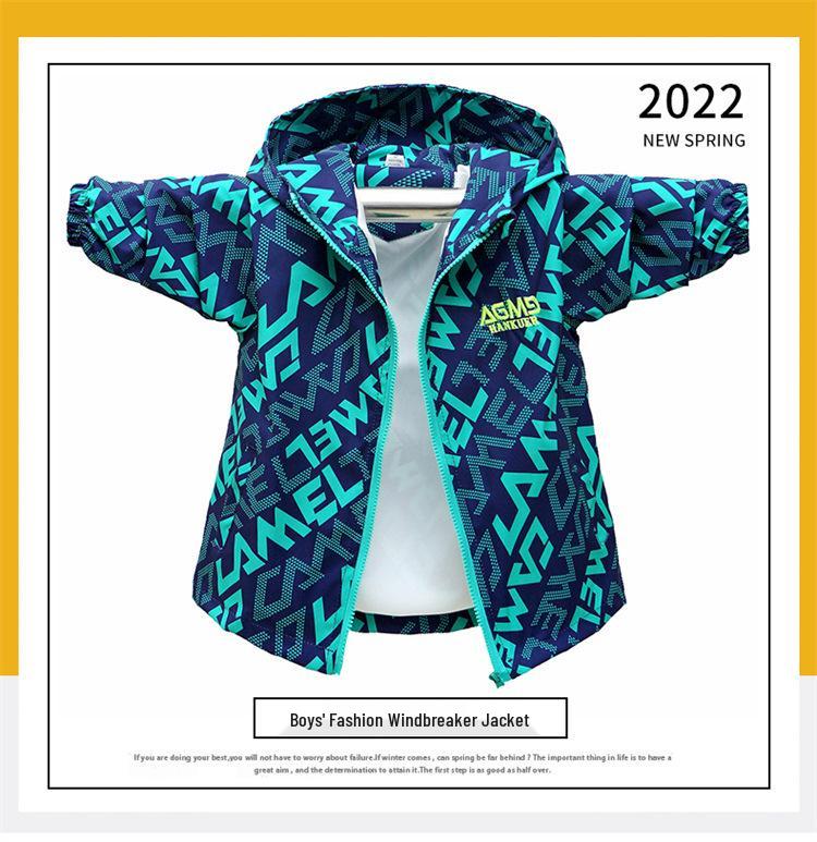 Windbreaker mit Kapuze im koreanischen Stil für Jungen und Mädchen - Trendige Outdoor-Jacke für Kinder für Frühling/Herbst